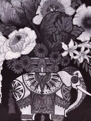 Laurence Llewelyn-Bowen Black Generou Elephant Velvet Filled Cushion - Image 4 of 5