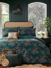 Laurence Llewelyn-Bowen Green Rambleicious Velvet Duvet Cover Set - Image 1 of 4