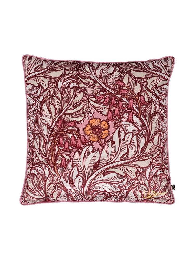 Laurence Llewelyn-Bowen Red Rambleicious Velvet Filled Cushion - Image 1 of 4 Laurence Llewelyn-Bowen Red Rambleicious Velvet Filled Cushion - Image 1 of 4
