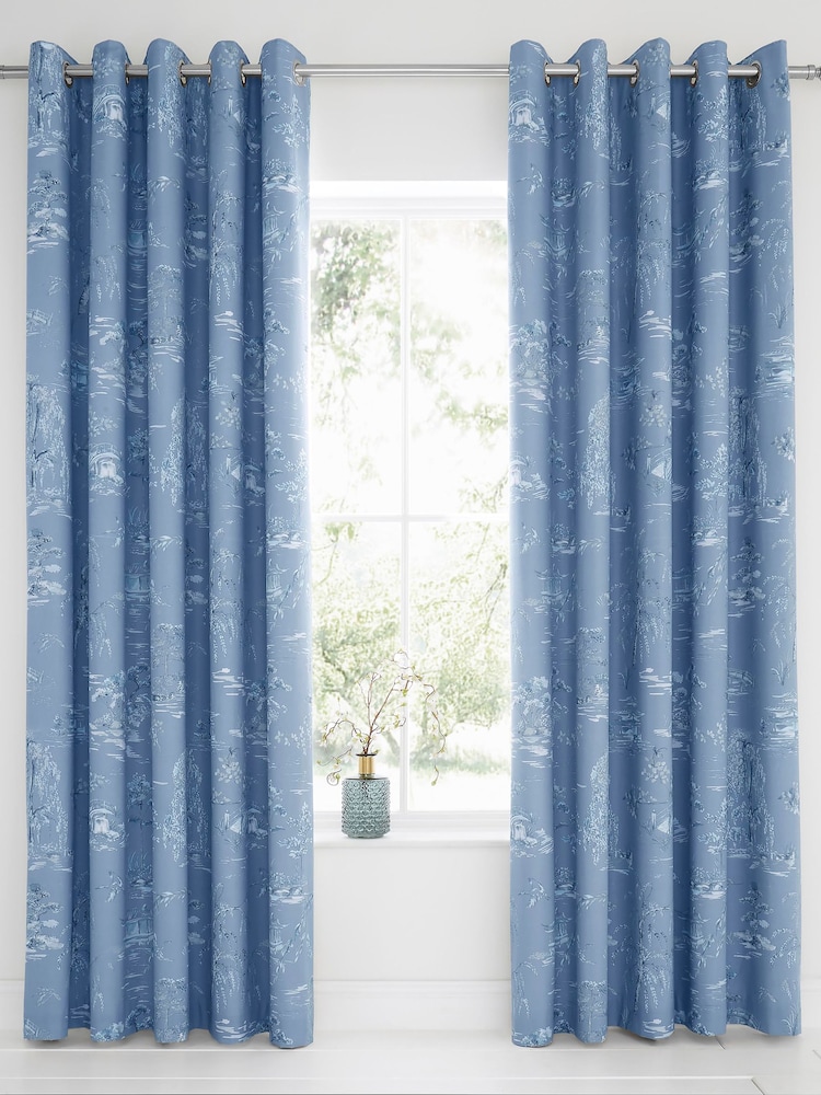 Dreams & Drapes Oriental Garden Blackout Thermal Eyelet Curtains - Imagen 1 de 3