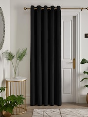 Laurence Llewelyn-Bowen Black Montrose Blackout Thermal Eyelet Single Curtain - Image 2 of 4