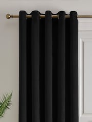 Laurence Llewelyn-Bowen Black Montrose Blackout Thermal Eyelet Single Curtain - Image 3 of 4