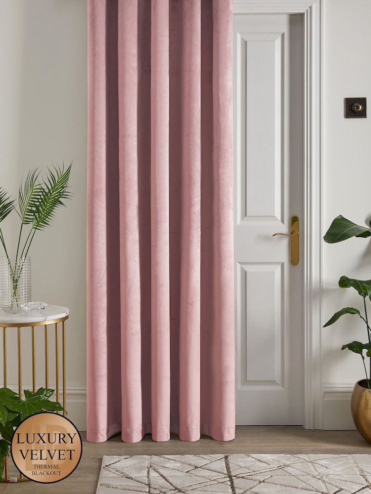 Laurence Llewelyn-Bowen Pink Montrose Blackout Thermal Eyelet Single Curtain - Image 1 of 4