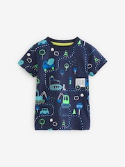 Modre/zelene - kratek rokav; s kratkimi rokavi majica 5 Pack (3mths-7yrs) - Slika 2 iz 6
