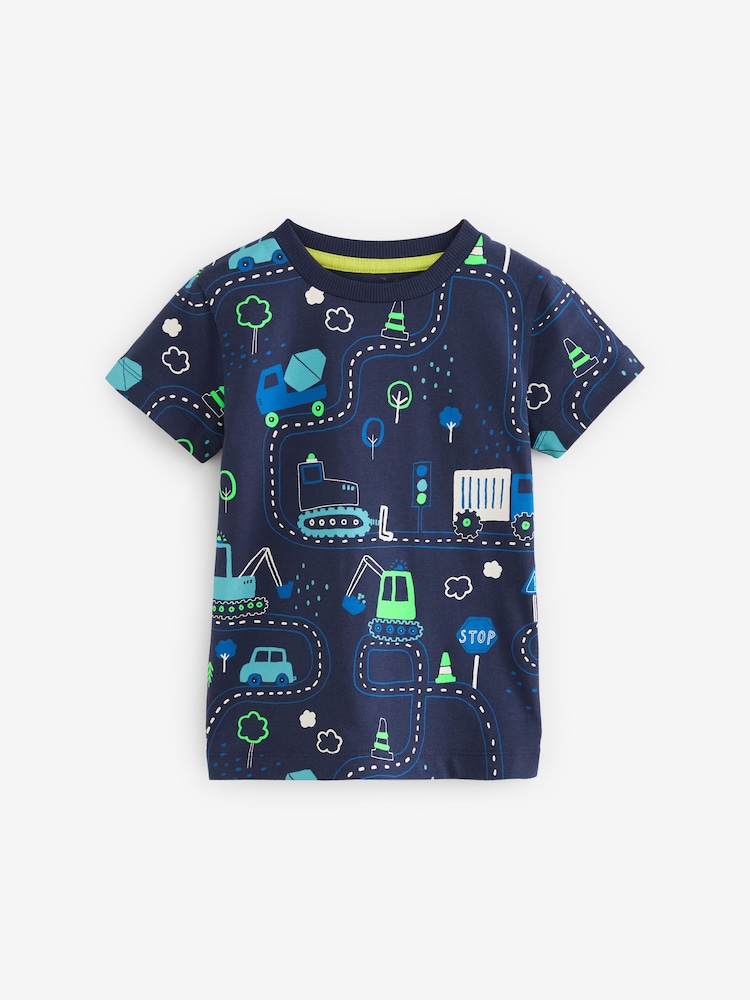 Modre/zelene - kratek rokav; s kratkimi rokavi majica 5 Pack (3mths-7yrs) - Slika 2 iz 6