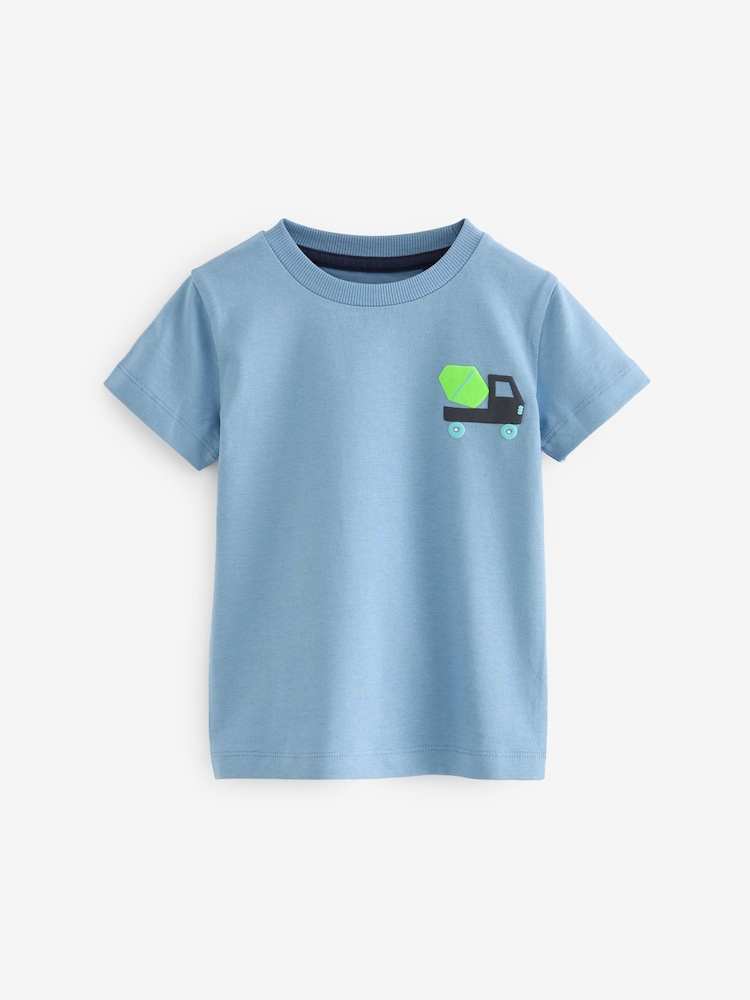 Blue/Green Short Sleeve T-Shirts 5 Pack (3mths-7yrs) - Image 3 of 6