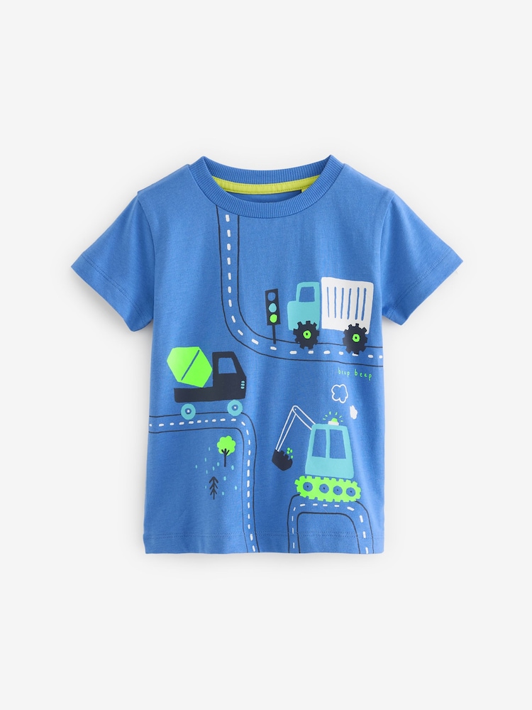 Blue/Green Short Sleeve T-Shirts 5 Pack (3mths-7yrs) - Image 4 of 6