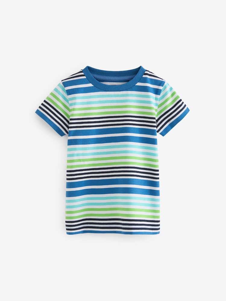 Blue/Green Short Sleeve T-Shirts 5 Pack (3mths-7yrs) - Image 5 of 6