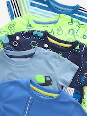 Modre/zelene - kratek rokav; s kratkimi rokavi majica 5 Pack (3mths-7yrs) - Slika 6 iz 6