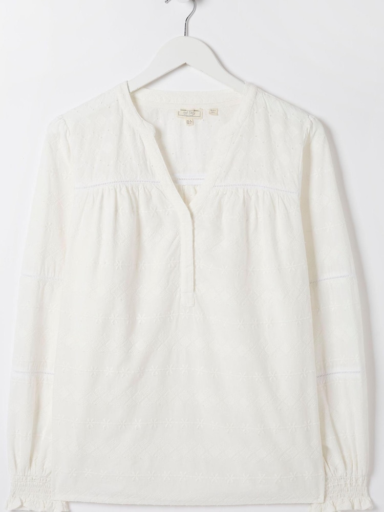 FatFace White Poppy Embroidered Blouse - Image 6 of 6