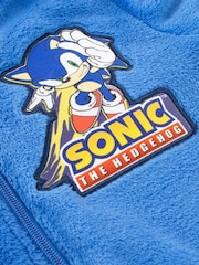 Character Blue Sonic The Hedgehog Fleece All In One - Image 4 of 10