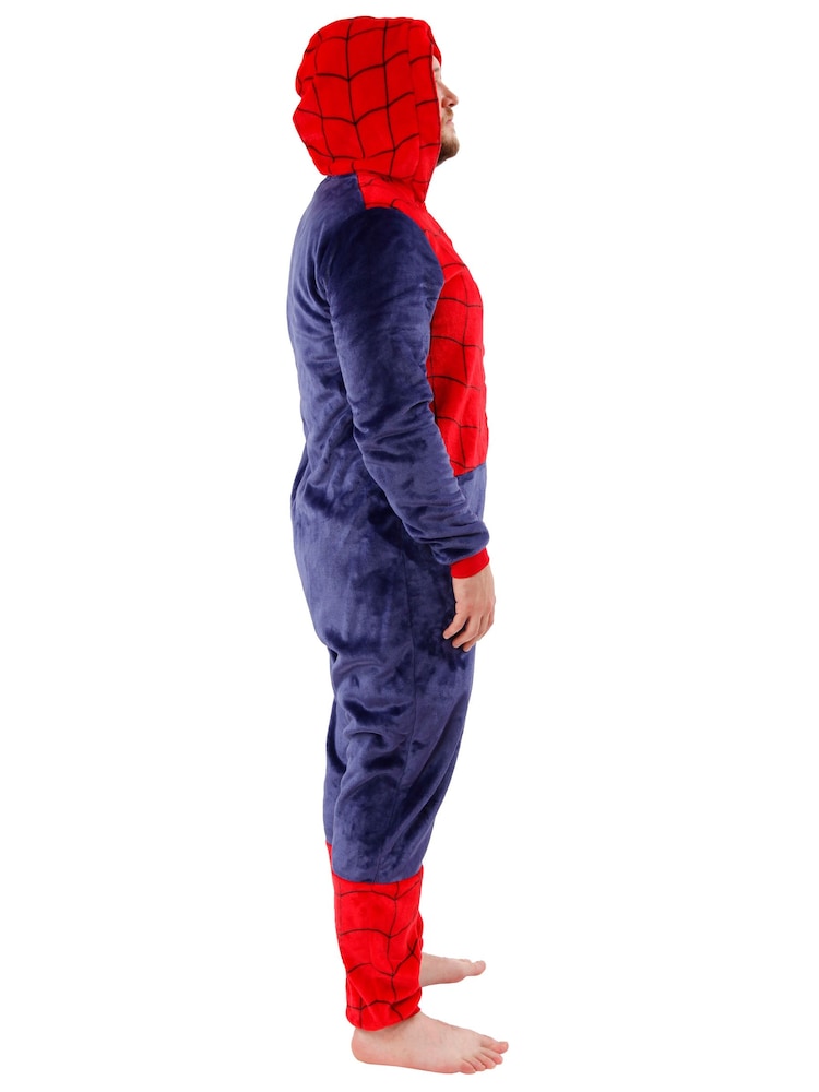 Character Red Marvel Spiderman Hooded Fleece All In One - Image 2 of 3
