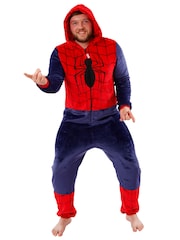 Character Red Marvel Spiderman Hooded Fleece All In One - Image 3 of 3