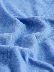 Blue 100% Linen Long Sleeve Crew Top - Image 6 of 6