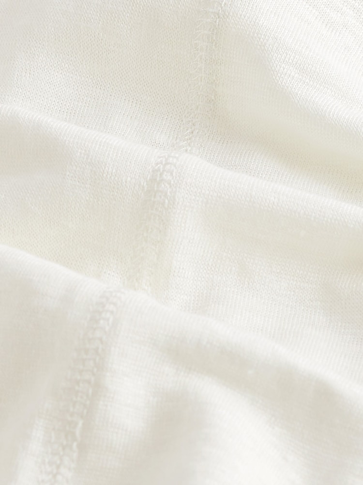 Ecru 100% Linen Long Sleeve Crew Top - Image 7 of 7