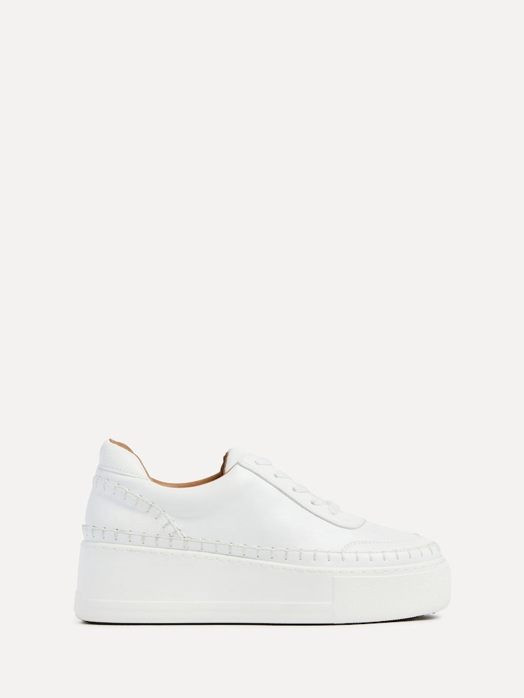 Linzi White Harlem Faux Leather Platform Trainers - Image 2 of 5