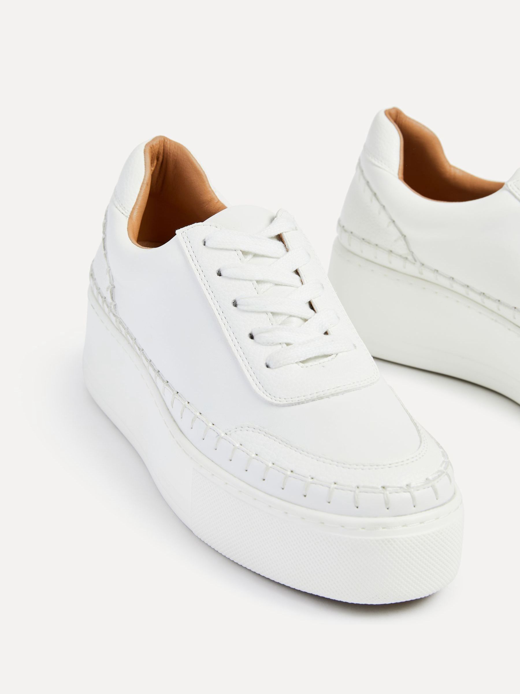 White platform leather trainers best sale