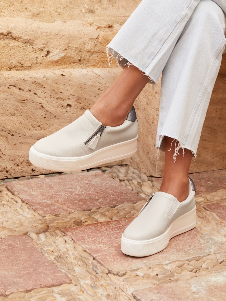 Linzi Mercury Taupe Slip On Platform Trainers - Slika 1 iz 6