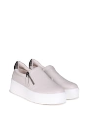 Linzi Mercury Taupe Slip On Platform Trainers - Slika 3 iz 6