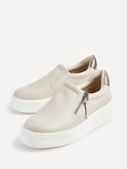 Linzi Mercury Taupe Slip On Platform Trainers - Slika 5 iz 6