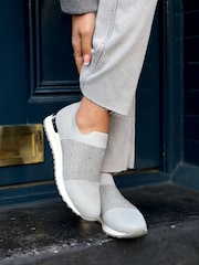 Linzi Grey Storme Trainers with Diamante Embellishment - Image 2 of 5