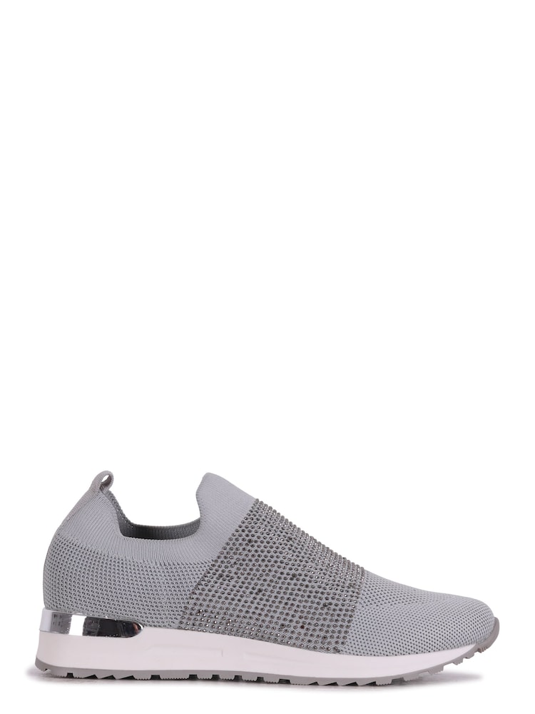 Linzi Grey Storme Trainers with Diamante Embellishment - Image 3 of 5