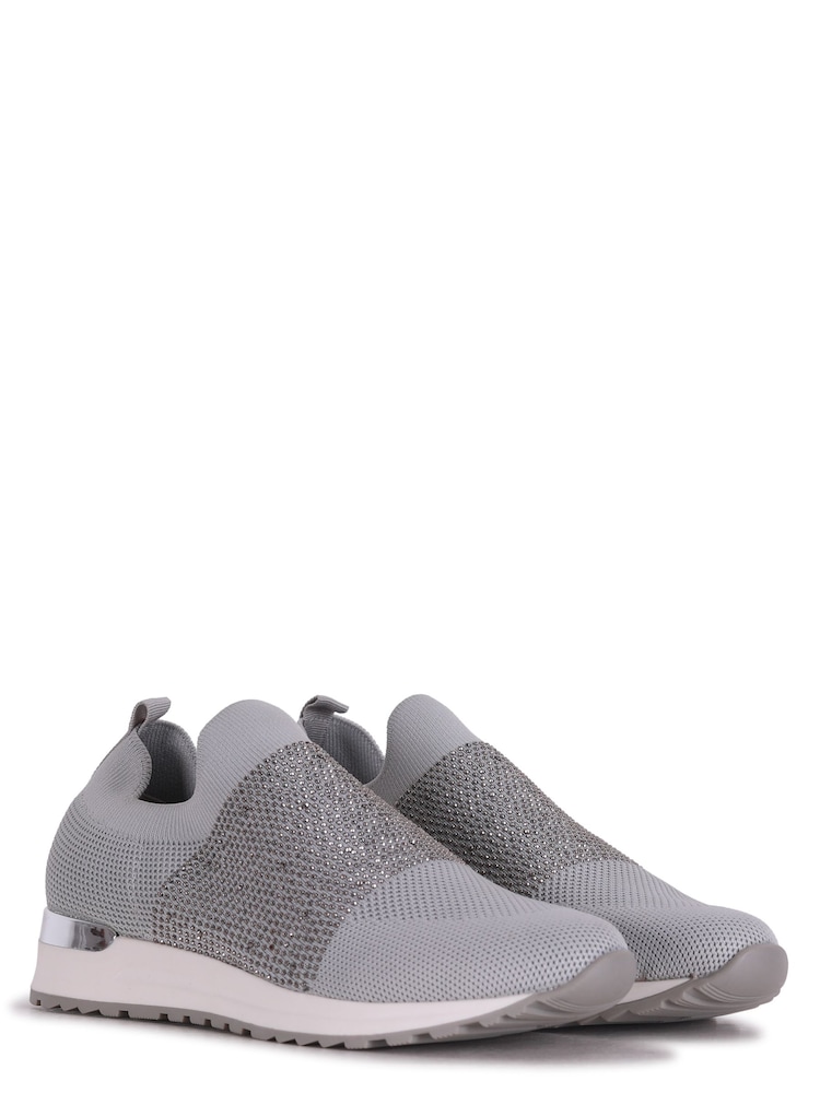 Linzi Grey Storme Trainers with Diamante Embellishment - Image 4 of 5