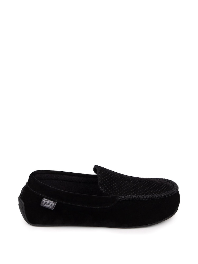 Totes Black Isotoner Airtex Suedette Mules Slippers - Image 2 of 5