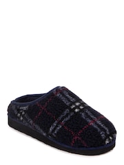 Totes Navy Blue Isotoner Mens Perforated Suedette Mule Slippers - Image 3 of 4