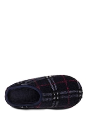Totes Navy Blue Isotoner Mens Perforated Suedette Mule Slippers - Image 4 of 4