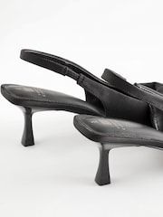 Black Satin Forever Comfort® Bow Slingback Kitten Heels - Image 5 of 8