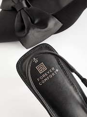 Black Satin Forever Comfort® Bow Slingback Kitten Heels - Image 8 of 8