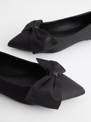 Black Forever Comfort® Bow Point Toe Ballerinas - Image 2 of 4