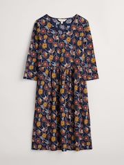 Seasalt Cornwall Blue Brush Drawing Three Quarter Sleeve Dress - Image 7 of 8