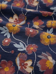Seasalt Cornwall Blue Brush Drawing Three Quarter Sleeve Dress - Image 8 of 8