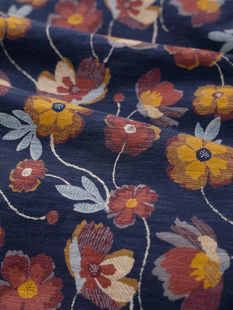 Seasalt Cornwall Blue Brush Drawing Three Quarter Sleeve Dress - Image 8 of 8