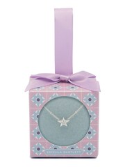 Estella Bartlett Silver Tone Christmas Bauble Featuring A Star Pendant With A Cubic Zirconia Chain - Image 1 of 4