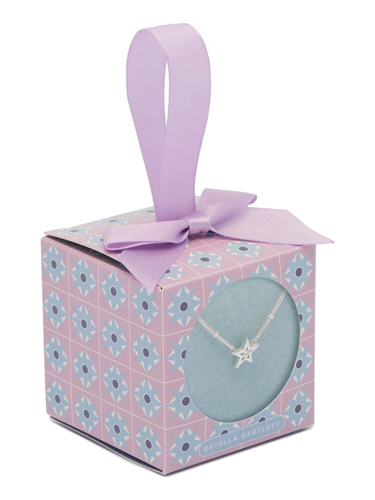 Estella Bartlett Silver Tone Christmas Bauble Featuring A Star Pendant With A Cubic Zirconia Chain - Image 2 of 4