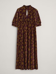 Seasalt Cornwall Brown Four Lanes Velvet Empire Line Midi Dress - Image 2 of 3