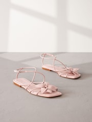 Pink Premium Corsage Leather Sandals - Image 4 of 8