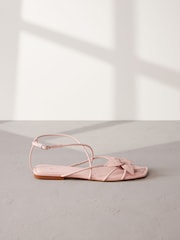 Pink Premium Corsage Leather Sandals - Image 5 of 8