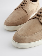 Stone Cream Suede Cupsole Casual Shoes - Image 4 of 7