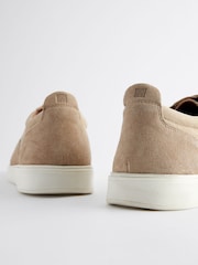 Stone Cream Suede Cupsole Casual Shoes - Image 7 of 7