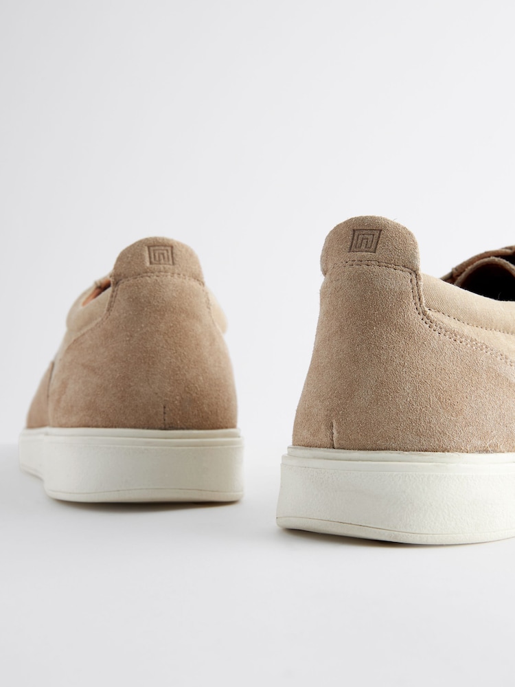 Stone Cream Suede Cupsole Casual Shoes - Image 7 of 7