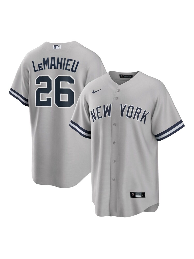 Fanatics Grey New York Yankees Official Replica Road Jersey with LeMahieu 26 Printing - Image 1 of 1 Fanatics Grey New York Yankees Official Replica Road Jersey with LeMahieu 26 Printing - Image 1 of 1
