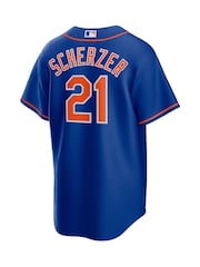 Fanatics Blue New York Mets Official Replica Alternate Jersey with Scherzer 21 Printing - Image 3 of 3