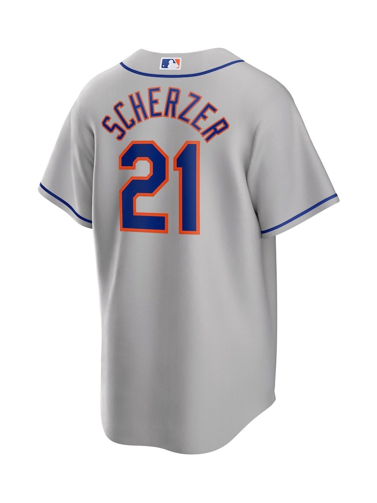 Fanatics Grey New York Mets Official Replica Road Jersey With Scherzer 21 Printing - Image 3 of 3