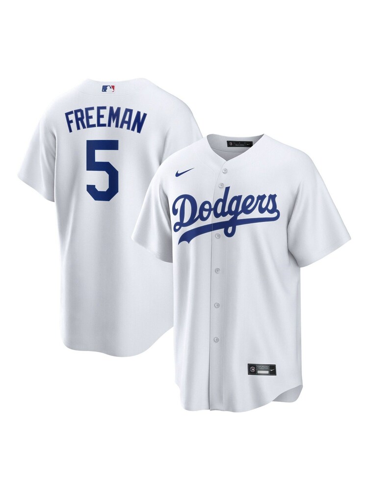Fanatics Los Angeles Dodgers Official Replica Home White Jersey With Freeman 5 Printing - Image 1 of 1