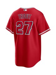Fanatics Red Los Angels of Anaheim Official Replica Alternate Jersey With Trout 27 Printing - Image 3 of 3