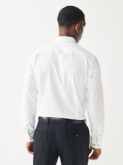 White Slim Fit Trimmed Easy Care Single Cuff Shirt - Image 2 of 5